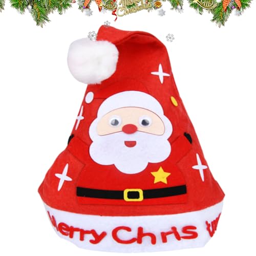 Weihnachtshut Handgemacht Set - Kreatives Kunst Handwerkset Für Weihnachtsmützen | Weihnachtsmann Ausstattung Set für Kinder Vorschule Zuhause Ferienaktivitäten Mädchen Kinderzimmer Valentinstag von Generisch