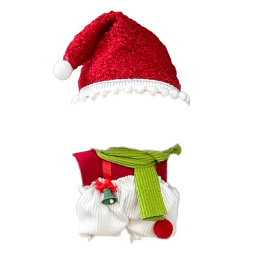 Weihnachtskleidung für 17 cm große Puppen, handgefertigte Sets, Premium-Urlaubs-Outfit, Kleidungspuppe, stilvolle Weihnachtspuppe) (kein Set von Generisch
