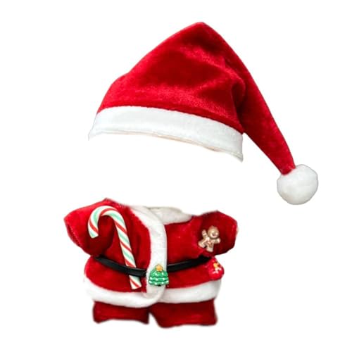 Weihnachtskleidung für 17 cm große Puppen, handgefertigte Sets, Premium-Urlaubs-Outfit, Kleidungsset (keine Weihnachtspuppe) Stilvolle Puppe von Generisch
