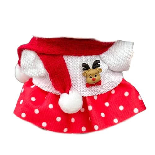 Weihnachtskleidung für 17 cm große Puppen, handgefertigte Sets, Premium-Urlaubs-Outfit, Set Puppe stilvolle Weihnachtskleidung (keine Puppe) von Generisch