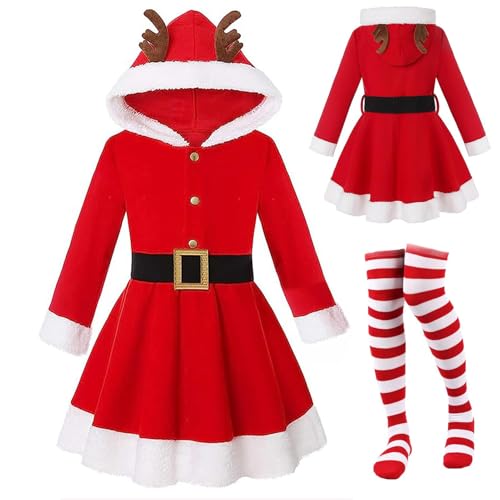 Weihnachtsmann-Cosplay-Kleid für Mädchen, rotes Geweih, Mädchen, Weihnachtsmann-Kostüm, Kinder im Alter von 3–15 Jahren, Urlaubsmodus für Bühnenshow, Karneval Weihnachtsmann-Cosplay-Kleid für Mädchen, rotes Geweih, Mädchen, Weihnachtsmann-Kostüm, Kinder im Alter von 3–15 Jahren, Urlaubsmodus für Bühnenshow, Karneval von Generisch