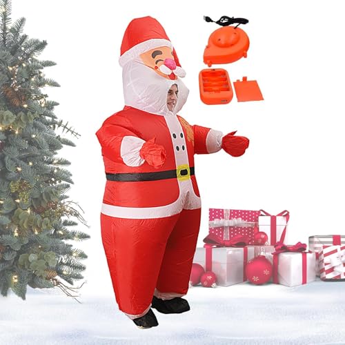 Weihnachtsmann-Kostüme zum Aufblasen, aufblasbare Weihnachtsmann-Kostüme - Aufblasbares Erwachsenenkostüm Unisex-Weihnachtskostüm,Blow Up Cosplay, lustige Weihnachts-Requisiten, Weihnachts-Outfit für von Generisch