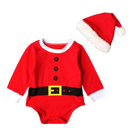 Weihnachtsoutfit Baby Strampler mit Nikolausmütze Baby "My 1st Christmas"Plüsch Weihnachtsmann Kostüm Rote Santa Mütze Klassischer Kostüm Mütze aus Samt für Gedenken festliche Partys im neuen Jahr Weihnachtsoutfit Baby Strampler mit Nikolausmütze Baby "My 1st Christmas"Plüsch Weihnachtsmann Kostüm Rote Santa Mütze Klassischer Kostüm Mütze aus Samt für Gedenken festliche Partys im neuen Jahr von Generisch