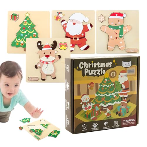 Weihnachtspuzzle Aus Holz Mit Motiv Von Rentier Und Weihnachtsmann | Weihnachtsbaum Lebkuchenmann Puzzle Für Kinder | Lernspielzeug Ab 3 Jahre Für Und Mädchen Weihnachtspuzzle Aus Holz Mit Motiv Von Rentier Und Weihnachtsmann | Weihnachtsbaum Lebkuchenmann Puzzle Für Kinder | Lernspielzeug Ab 3 Jahre Für Und Mädchen von Generisch