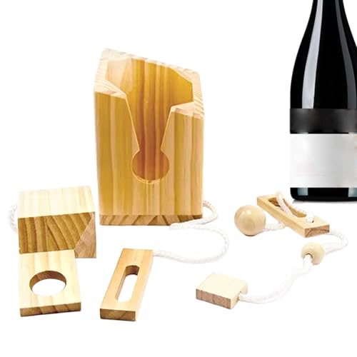 Weinflasche Holz Puzzle | Spielzeug Halter Geduldspiel,Für Jugend Männer Teens Familie Mädchen Freunde Weinflasche Holz Puzzle | Spielzeug Halter Geduldspiel,Für Jugend Männer Teens Familie Mädchen Freunde von Generisch