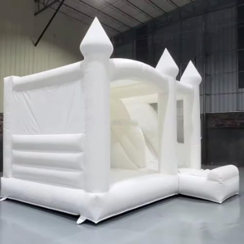Weißes aufblasbares Schloss Fantasy-aufblasbares Schloss, geeignet für Outdoor-Hochzeit, Party, wundervolles Prinzessinnen-Haus, kommerzielle Qualität, super strapazierfähiges PVC von Generisch
