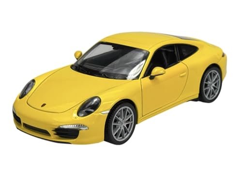 Welly Modell Auto Kompatibel mit Porsche 911 Carrera S (991) Gelb ca 1/24 1:24 Metall Modell Auto Die Cast Neu im Kasten 24040 von Generisch