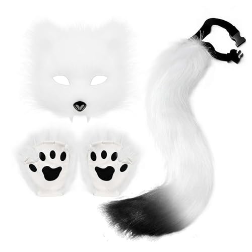 Werwolf-Maske, halbes Gesicht, Tierkostüm für Halloween, Party, Tanz, Maskerade, Ball, Bühnenauftritt, pelziges langes Haar, Wolfsmaske, Herren und Damen Werwolf-Maske, halbes Gesicht, Tierkostüm für Halloween, Party, Tanz, Maskerade, Ball, Bühnenauftritt, pelziges langes Haar, Wolfsmaske, Herren und Damen von Generisch