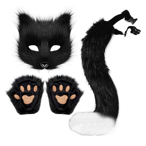 Werwolf-Maske, halbes Gesicht, Tierkostüm für Halloween, Party, Tanz, Maskerade, Ball, Bühnenauftritt, pelziges langes Haar, Wolfsmaske, Herren und Damen Werwolf-Maske, halbes Gesicht, Tierkostüm für Halloween, Party, Tanz, Maskerade, Ball, Bühnenauftritt, pelziges langes Haar, Wolfsmaske, Herren und Damen von Generisch