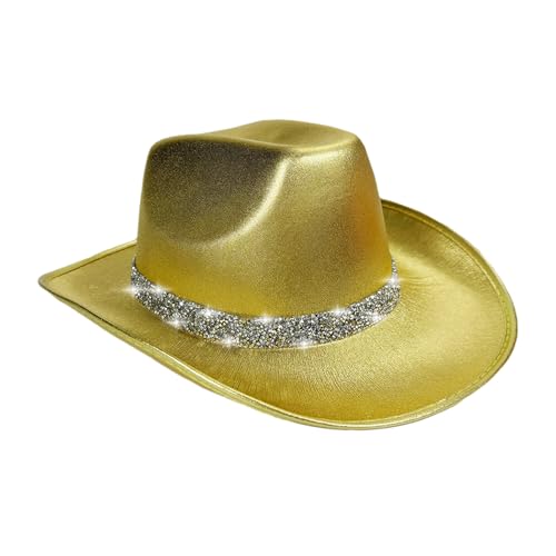 Western-Cowgirl-Hut, Filzkostüm, Glitzer-Disco-Hut für Cosplay, Rollenspiele, Halloween, Performance, Bühnenshows, Western-Motto-Party-Zubehör für Damen, Herren, Teenager, Kostümveranstaltungen Western-Cowgirl-Hut, Filzkostüm, Glitzer-Disco-Hut für Cosplay, Rollenspiele, Halloween, Performance, Bühnenshows, Western-Motto-Party-Zubehör für Damen, Herren, Teenager, Kostümveranstaltungen von Generisch