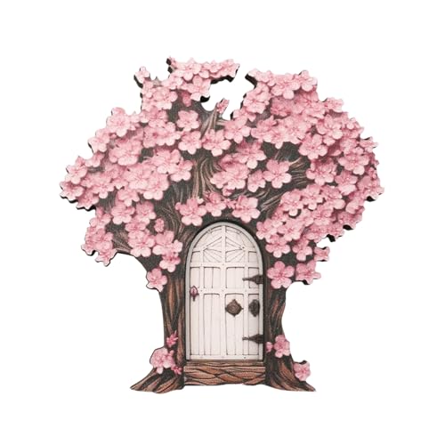 Wichteltür - Feentür Holz | Mini Gartentür Deko | Holz Gartenzwerg Tür | Außenbereich Miniatur Ornament Figuren für Baum Stamm Gartenhaus Zwergenwelt Wichteltür - Feentür Holz | Mini Gartentür Deko | Holz Gartenzwerg Tür | Außenbereich Miniatur Ornament Figuren für Baum Stamm Gartenhaus Zwergenwelt von Generisch