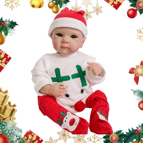 Wiedergeborene Babypuppen - Ganzkörper Vinyl Real Life Like Doll | Realistisches Neugeborenes Babypuppen Mädchen | Frühes Lernen Realistische Puppe | Real Aussehende Puppenspielzeug, 19 Zoll Weihnacht Wiedergeborene Babypuppen - Ganzkörper Vinyl Real Life Like Doll | Realistisches Neugeborenes Babypuppen Mädchen | Frühes Lernen Realistische Puppe | Real Aussehende Puppenspielzeug, 19 Zoll Weihnacht von Generisch