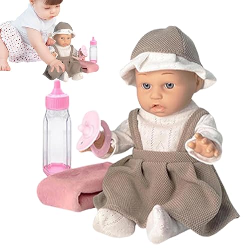 Wiedergeborene Kleinkindpuppen, realistische Kleinkindpuppe | Wiedergeborene Babypuppe | 12-Zoll-weiche wiedergeborene -Jungenpuppen mit Kleidung, Flasche und Schnuller, wiedergeborenes Klein Wiedergeborene Kleinkindpuppen, realistische Kleinkindpuppe | Wiedergeborene Babypuppe | 12-Zoll-weiche wiedergeborene -Jungenpuppen mit Kleidung, Flasche und Schnuller, wiedergeborenes Klein von Generisch
