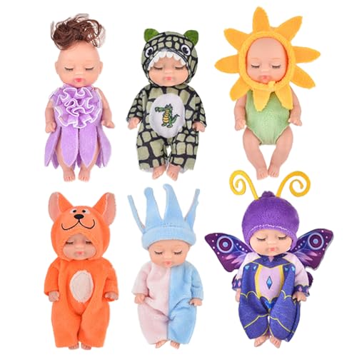 Wiedergeborene Puppen, wiedergeborene Puppen Kleinkind | 6 Stück kleines Puppenspielzeug|5,1-Zoll-Rebornpuppen, realistische Puppen, kleine Puppen für Mädchen, Kinder ab 3 Jahren Wiedergeborene Puppen, wiedergeborene Puppen Kleinkind | 6 Stück kleines Puppenspielzeug|5,1-Zoll-Rebornpuppen, realistische Puppen, kleine Puppen für Mädchen, Kinder ab 3 Jahren von Generisch