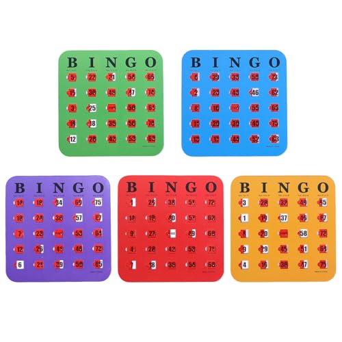 Wiederverwendbare Bingo-Karten – 5-teiliges Bingo-Spiel mit Schiebekarten – lustiges Logik-Denkspiel für Zuhause, Schule, Büro, Reisen, Camping Wiederverwendbare Bingo-Karten – 5-teiliges Bingo-Spiel mit Schiebekarten – lustiges Logik-Denkspiel für Zuhause, Schule, Büro, Reisen, Camping von Generisch