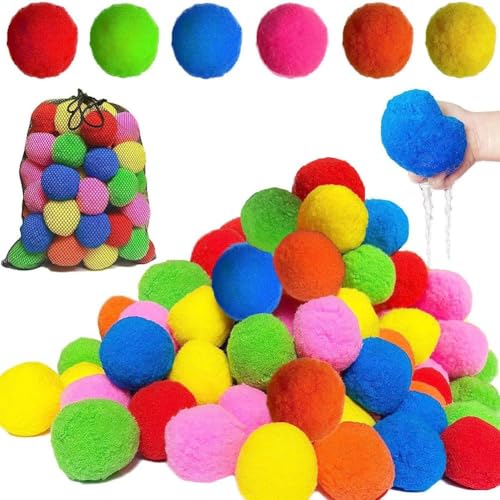 Wiederverwendbare Wasserballons, 60 Stück, 2025 neue Wasserschwammbälle, Schwamm-Wasserball und Schwamm, sofortige Refi-Bälle, weiches Wasser Wiederverwendbare Wasserballons, 60 Stück, 2025 neue Wasserschwammbälle, Schwamm-Wasserball und Schwamm, sofortige Refi-Bälle, weiches Wasser von Generisch