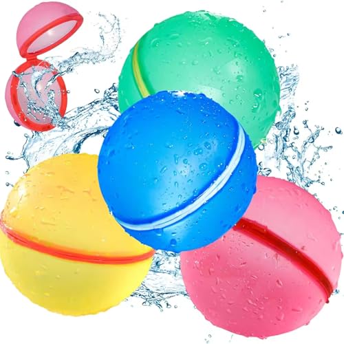 Wiederverwendbarer Wasserballon, magnetisch, nachfüllbar, schnell befüllbar, Wasserballon, selbstdichtende Wasserbomben für Kinder, 6 Stück Wiederverwendbarer Wasserballon, magnetisch, nachfüllbar, schnell befüllbar, Wasserballon, selbstdichtende Wasserbomben für Kinder, 6 Stück von Generisch