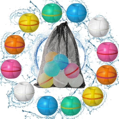 Wiederverwendbarer Wasserballon, nachfüllbar, schnell befüllbar, Wasserballon, selbstdichtende Wasserbomben für Kinder, 18 Stück Wiederverwendbarer Wasserballon, nachfüllbar, schnell befüllbar, Wasserballon, selbstdichtende Wasserbomben für Kinder, 18 Stück von Generisch