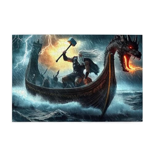 Wikinger Krieger und Drachen 1000 Teile Puzzle für Erwachsene Holzpuzzles für Erwachsene Geschenke Wohnkultur Wikinger Krieger und Drachen 1000 Teile Puzzle für Erwachsene Holzpuzzles für Erwachsene Geschenke Wohnkultur von Generisch