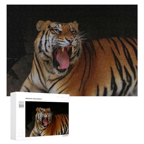 Wildwood Tiger Art Puzzle 300 Teile, Lindenholz Wildlife Jigsaw for Home Display von Generisch
