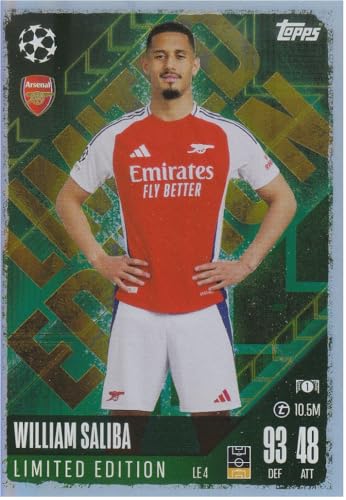 William Saliba Arsenal t 10.5M Topps Limited Edition Fußball Sammelkarte LE 4 William Saliba Arsenal t 10.5M Topps Limited Edition Fußball Sammelkarte LE 4 von Generisch