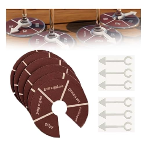 Wine Not Spin-Fun Party-Trinkspiel, Wein nicht Spin-Fun Trinkspiele für Erwachsene, Weinglas-Spinner, Partyspiel, Roulette-Trinkspiel für Junggesellinnenabschied, Jungs, Mädchen, Nachttrinken Wein (6 von Generisch