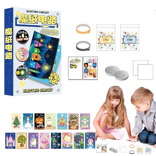 Wissenschaftliche Experimente - Elektronik Experimentier-Set für Kinder - Selbstgemachte Leuchtkarten Praktische Lernaktivitäten Für Kinder Jugendliche Schüler von Generisch