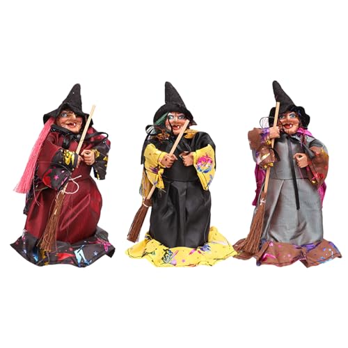Witch Home Decor - Spooky Halloween -Puppen -Ornamente, Horror Puppenfigur | Gruselige Spukhaus -Requisiten Mit Seltsamen Gesichtsausdrücken Für Halloweens -Wohnkultur, Harz Halloween Hexenfiguren Für von Generisch