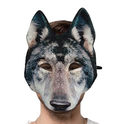 Wolfsmaske – Halloween-Wolfsmaske, Kostümzubehör, Halloween-Kostüm, Zubehör, Tier für Cosplay, Kostümparty Wolfsmaske – Halloween-Wolfsmaske, Kostümzubehör, Halloween-Kostüm, Zubehör, Tier für Cosplay, Kostümparty von Generisch