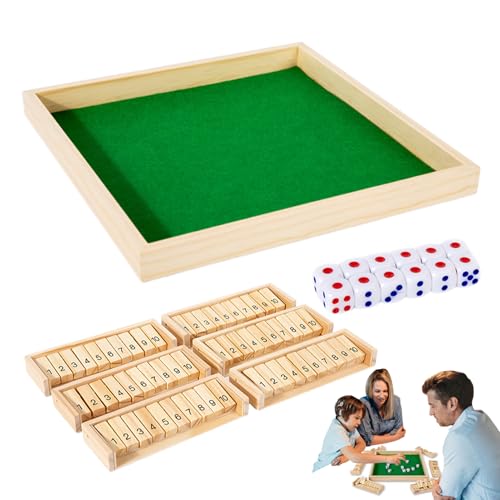Wood Dice Tabletop Game, Shut The Box, 11.81x11.81x1.02 inches Adorable Portable Interactive Board Dice Games for Team Building Family Night Holiday Gatherings Camping Wood Dice Tabletop Game, Shut The Box, 11.81x11.81x1.02 inches Adorable Portable Interactive Board Dice Games for Team Building Family Night Holiday Gatherings Camping von Generisch