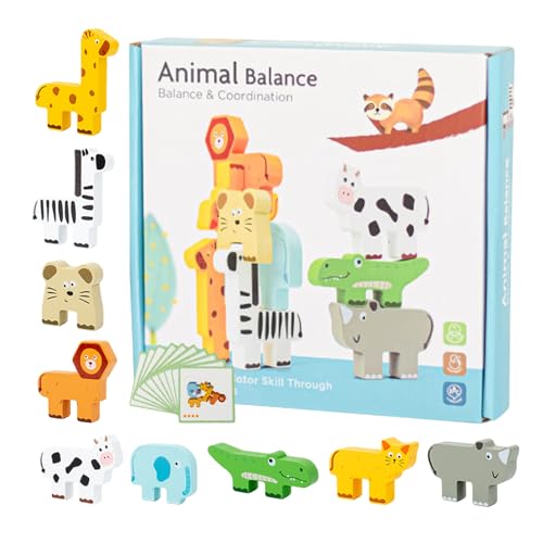 Wooden Animal Stacking Toys, Balance Building Blocks Toy, 7.99x7.64in Educational Animal Image Learning Game, Authentic Wood Material, Balancing Toys for Home, Outdoors Wooden Animal Stacking Toys, Balance Building Blocks Toy, 7.99x7.64in Educational Animal Image Learning Game, Authentic Wood Material, Balancing Toys for Home, Outdoors von Generisch