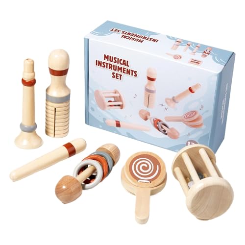 Wooden Baby Rattle Set, Wooden Hand Rattles Set, Educational Rattle Toys, Soothing Baby Rattles, Learning Music Toy, Baby Music Rattle, Baby Rattle 12 Months, Rattle Toy For 12 Month Boys And Girls von Generisch