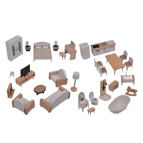 Wooden Doll House Furniture Set, Doll House Pretend Play, Miniature Furniture Doll House Decor, Pretend Play Doll House Furniture, Toddler Toys Interactive Game, Playhouse Accessories Wooden Doll House Furniture Set, Doll House Pretend Play, Miniature Furniture Doll House Decor, Pretend Play Doll House Furniture, Toddler Toys Interactive Game, Playhouse Accessories von Generisch