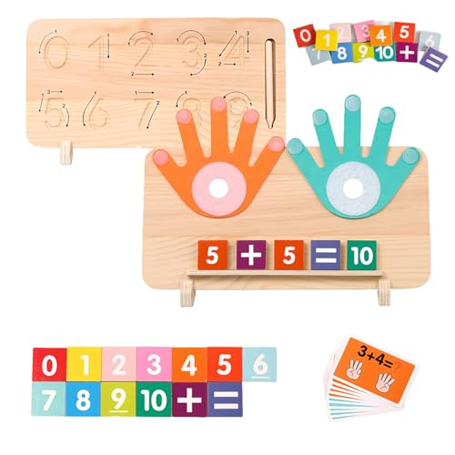 Wooden Montessori Math Toys for 3-6 Year Olds–Number Counting Blocks with Tracing Board,Educational Finger Arithmetic Set for Toddlers Preschool Learning Toy Gift for Boys & Girls (Style-Double sided) Wooden Montessori Math Toys for 3-6 Year Olds–Number Counting Blocks with Tracing Board,Educational Finger Arithmetic Set for Toddlers Preschool Learning Toy Gift for Boys & Girls (Style-Double sided) von Generisch