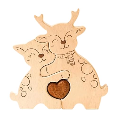 Wooden Puzzles, Educational Jigsaw Puzzles in Moose Shape, Artistic Wooden Puzzle Design, Perfect for Family, Friends, and Colleagues, Fun and Challenging Brain Teaser, 160g von Generisch