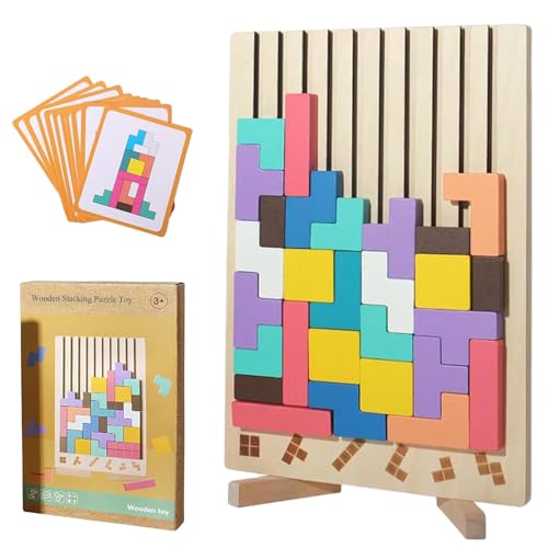 Wooden Stacking Puzzle Toy, Decorative Home Ornaments for Adults, Family Fun Activity, Wooden Stacking Puzzle Toy Art, Stress Relief & Brain Teaser Game von Generisch