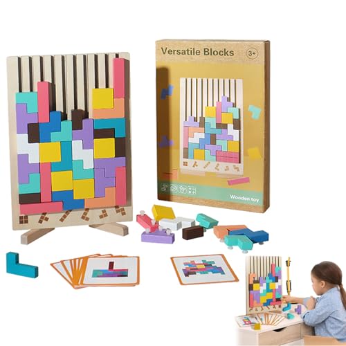 Wooden Stacking Puzzle Toy, Eco-Friendly Wooden Mind Puzzle, Idea Decorative Home Ornaments for Adults, Stress Relief & Brain Teaser Game, Easter Gift, Family Activity (1pcs) von Generisch