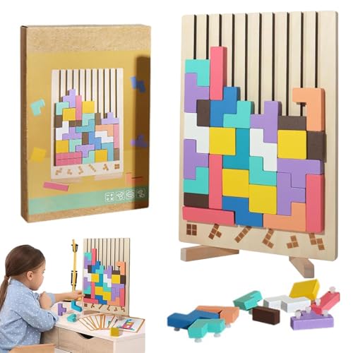 Wooden Stacking Puzzle Toy - Decorative Home Ornaments for Adults,Stress Relief & Brain Teaser Game,Family Fun Activity,Eco-Friendly Wooden Mind Puzzle,Easter Gift (2pcs) von Generisch