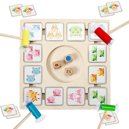 Würfel -Matching -Spiel für Kinder, passendes Schachspiel | Holzbrettspiel - Bildungsaktivitäten mit 96 Karten 3 Würfel 4 Saugstangen, Vorschulspielzeug für Kinder im Alter von 4+ Würfel -Matching -Spiel für Kinder, passendes Schachspiel | Holzbrettspiel - Bildungsaktivitäten mit 96 Karten 3 Würfel 4 Saugstangen, Vorschulspielzeug für Kinder im Alter von 4+ von Generisch