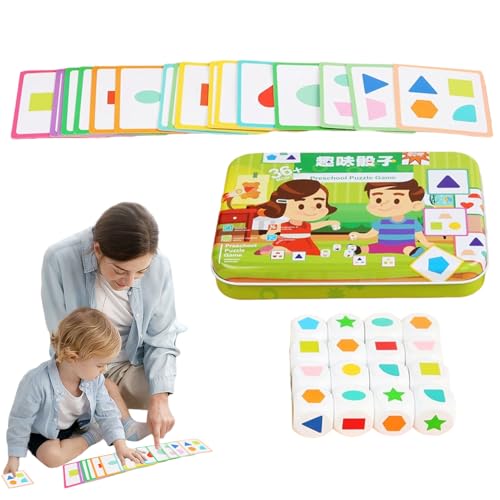 Würfel für Klassenzimmer, Formsortierer für Kleinkind 1-3 | Unterhaltsame Formpassungsspiele Holzklassenzimmer Würfel mit Box - Entwicklungsspielzeug für das Gefühl von Wettbewerb und Zusammenarbeit v von Generisch