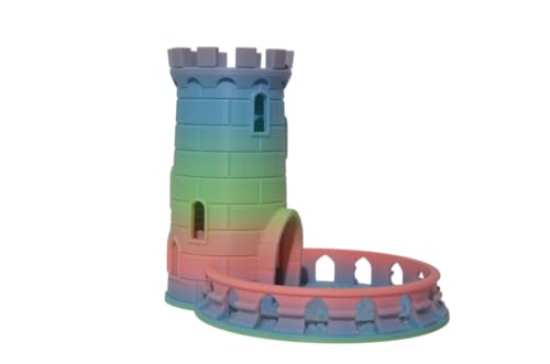 Würfelturm für Brettspiele/Würfelturm Schloss/Würfelschale - 3D Druck (Regenbogen- Farbverlaub variiert) von Generisch