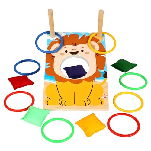Wurfspiel Beutel - Spiel mit Ringen und Taschen für Kinder | Interaktives Holzspielzeug mit Punktzahl für mehrere Spieler geeignet ab 3 Jahren für Rasen Park und Garten von Generisch