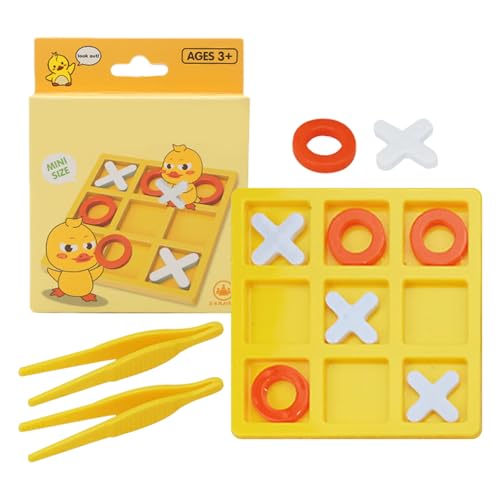 XO OX-Spiel Kinder, Tac Toe-Tischspiel - Interaktives Pädagogisches Desktop-Brettspiel - Tragbare Familienspiele, Denktraining, Reisespielzeug Erwachsene Und Kinder, Spieleabend von Generisch