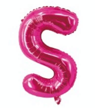 XXL Buchstaben Folienballon 100cm Helium Geburtstag Ballon Blau Pink Gold Silber (S Rosa) von Generisch