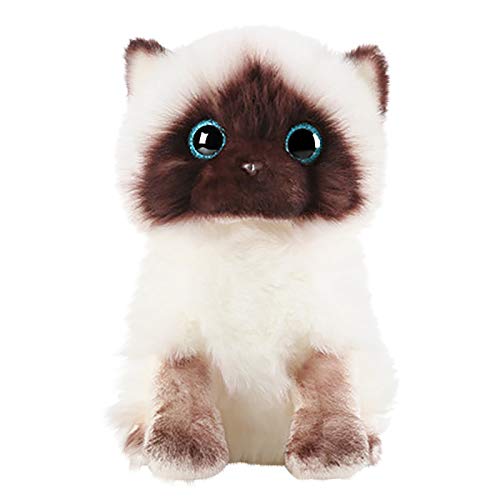 XXL cm Stofftier Plüschtier Kuscheltier Paillettenpuppen Nettes Plüschkatzentiere Gefüllte Siamesische Simulation Siamesische Katze Plüschtier 15 cm (B, One Size) von Generisch
