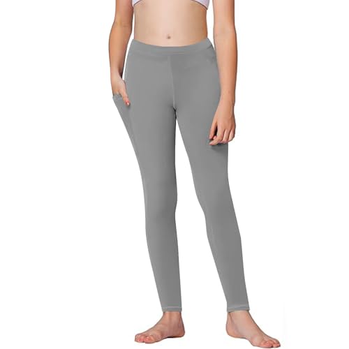Yoga-Leggings für Kinder, Mädchen, Sommer, leger, dehnbar, elastisch, hohe Taille, mit Taschen, Fußball-Leggings, einfarbig, schmale Passform, nahtlos, Loungewear, Radfahren, Laufbekleidung Yoga-Leggings für Kinder, Mädchen, Sommer, leger, dehnbar, elastisch, hohe Taille, mit Taschen, Fußball-Leggings, einfarbig, schmale Passform, nahtlos, Loungewear, Radfahren, Laufbekleidung von Generisch
