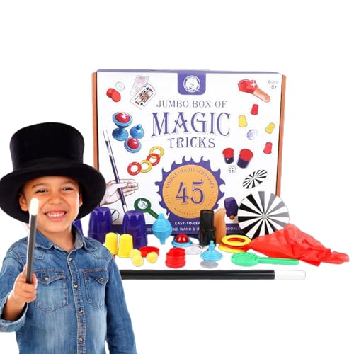 Zauberkasten für Kinder - Set mit 13 Zaubertricks | Magie-Set für Anfänger | Lernspielzeug & Geschenkbox mit Zubehör für Partys und Bühnenshows zur Stärkung des Selbstvertrauens von Generisch