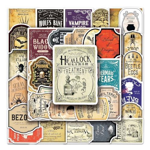 Zaubertrank-Flaschenaufkleber, Halloween Flaschenetiketten, Ästhetische Etikettenaufkleber, Vintage Halloween Vinyl Aufkleber, Wasserdicht, Personalisierte Aufkleber Zaubertrank-Flaschenaufkleber, Halloween Flaschenetiketten, Ästhetische Etikettenaufkleber, Vintage Halloween Vinyl Aufkleber, Wasserdicht, Personalisierte Aufkleber von Generisch
