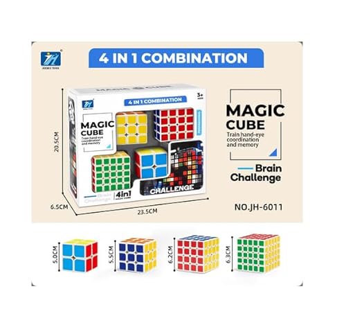 Zauberwürfel Set 4-in-1, Speedcube Sammlung mit Megaminx und Spezialwürfeln (6011) von Generisch