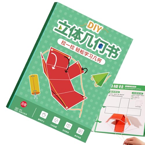 Ziehfaden 3D Geometrie Lernbuch,Ziehfaden 3D Geometrie Lernbuch - Interaktives Lehrmaterial Für Schule Zuhause Kindergarten Reisen & Innenräume von Generisch